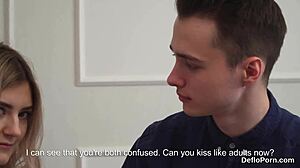 lovely sweetie stretches her body and receives special care