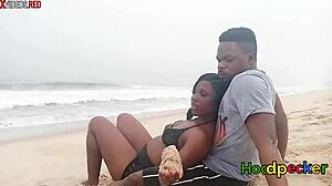 Ebony Babe Fucked With Monster Cock In Beach House.