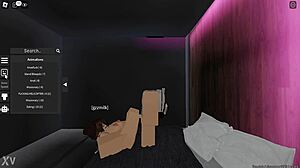 my gf gives me a footjob in roblox. we play together and she uses her feet to pleasure me in the game.