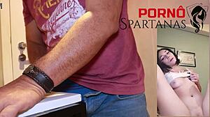 she watches mom's porn and rides the same dick