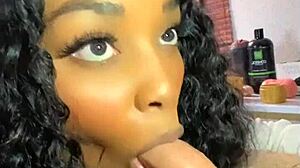 Amateur bimbo sucks black cock and makes him cum faster than a fleshlight.