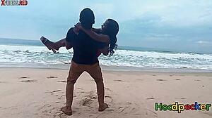 Ebony Babe Fucked With Monster Cock In Beach House.