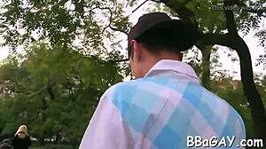 Gay man sucks cock for bareback jizz pleasure