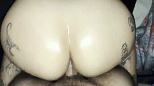 I fill her oily ass with creampie!