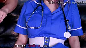 nurse gets fucked hard and takes a facial in hospital