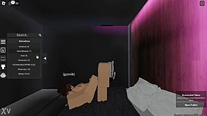 my gf gives me a footjob in roblox. we play together and she uses her feet to pleasure me in the game.