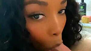 Amateur bimbo sucks black cock and makes him cum faster than a fleshlight.