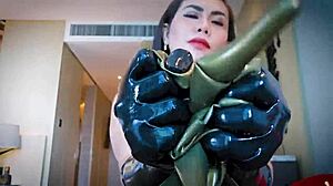 latex gloves asmr session with rubber fetish