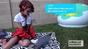 Oh wow, that huge meat just creamed pervy cutie Lola Fae's face after raw anal!