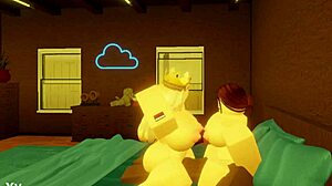 Robloxian BBC Dominates Two Snowbunnies In Bed