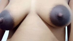 Mature Indian Brunette Flashes Huge Tits in Indoor Pissing Exhibition