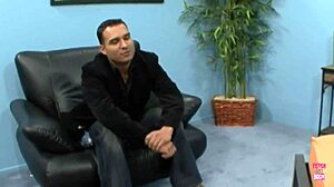 gorgeous blonde with massive tits lets herself be fucked in front of her partner