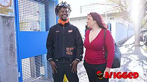 Lucia Bianco Rescues A Black Guy To Feed Him A Nice Pair Of Tits