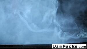 Hot gothic vampire dani masturbates her big tits and pussy solo