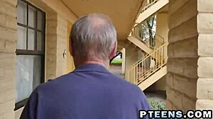 blonde teen feels excited sharing two dongs in group