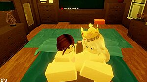 Robloxian BBC Dominates Two Snowbunnies In Bed