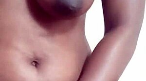 Skinny Melina with big tits sits on monster black cock