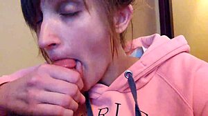 amateur blowjob then creampie with redhead friend and wife.
