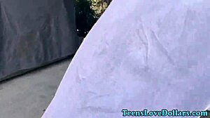 Real teen 18+ fucks in public with blowjob, facial, and hardcore action outdoors