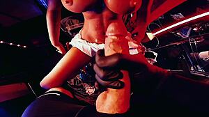 Sex doll receives cumshot in slow motion with big cock and toys.