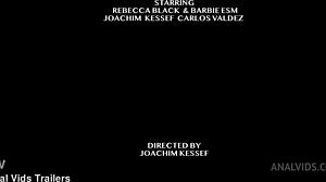 Barbie ESM and Rebecca Black in intense interracial anal creampie with ass licking outdoors