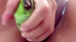 Latina squirts from banana in vagina