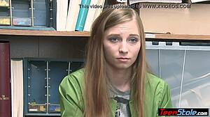 Unusual Dirty Strip Search Of Petite Teen 18+ Brunette With Small Tits By Mall Cop In Uniform