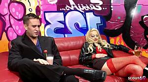 sexy blonde teen in fishnets gets rough fucked 😈