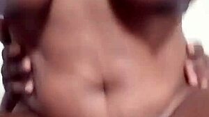 Skinny Melina with big tits sits on monster black cock