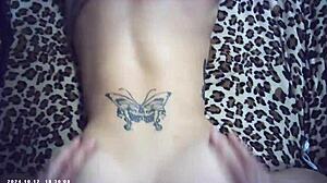 blonde asian pornstar in glasses bent over for doggystyle sex backstage