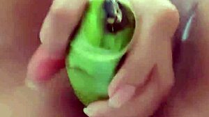 Latina squirts from banana in vagina