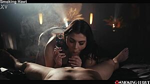 Italian Beauty Vale Nappi Gets Fucked Holding Cigarette