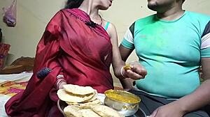 first time indian festival holi celebrate with neighbour wife, do you want to participate in the 3some?