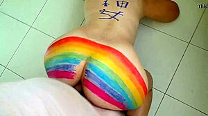 Step son boldly fucks mom's tight ass in garage