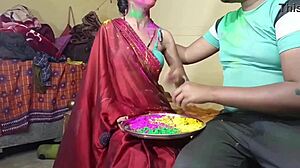 first time indian festival holi celebrate with neighbour wife, do you want to participate in the 3some?