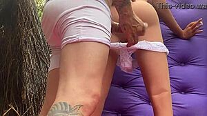 The professor fucks the amateur's ass with sex toy