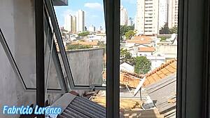 Brunette teen takes monster cock in ass