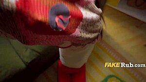 Why does this teen santa tempt with outdoor public sex for cash in christmas clothes?