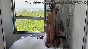 Fat Tattooed Bodybuilder Fucks Tourist in Jacuzzi Missionary