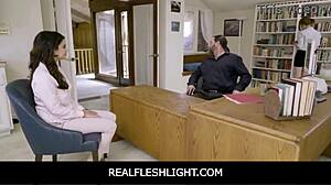 Gorgeous brunette bebe's juicy pussy fits perfectly as personal assistant