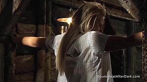 The submissive bouncy naturals during lesbian strap-on sex with mistress