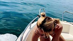 i wash the boat in thong swimsuit on summer holiday