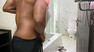 Is this hot quickie with oga boss wife in bathtub making her squirt and moan?