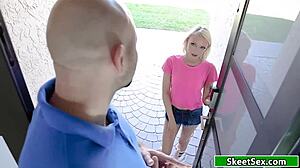 Petite Blonde Deepthroats and Fucks Big Cock for Cash in Blowjob