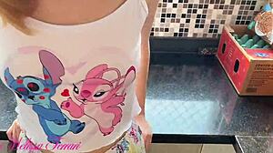 Teen Gets Ass Fucked In Sheer Outfit Morning Coffee