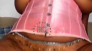 Ebony Teen Fucks Herself With Huge Dildo