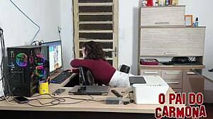 os carmonas pounding candy crush's tight ass raw with double domination from daddy and uncle!