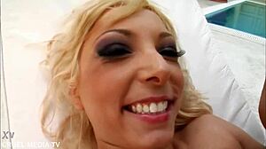 Euro Anal Double Penetration Megane French Blonde Bitch Swallow Gaping Fingering Heels