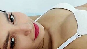 Beautiful stepsister sucks stepbrother's cock eagerly. She rides him in missionary and doggystyle with tight pussy.