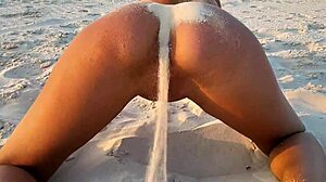 Naked Monika Fox Poses On Beach, Sprinkles Sand, And Shows Off Her Beautiful Body Freely